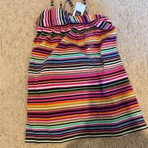 GAP Multicolor Striped Mini Dress - Pink, Green, Blue, Black